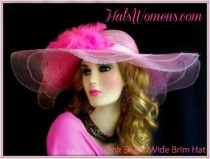 Pink Church Hats, Pink Dress Hats, Ladies Pink Kentucky Oaks Horse Race Hats, Pink Horse Racing Hats For Women