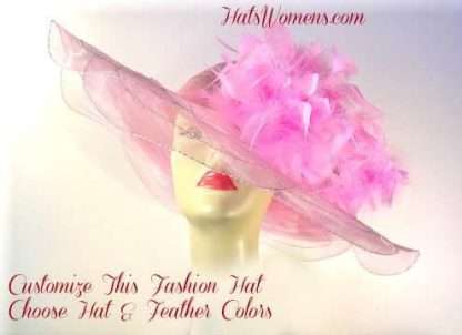 Pink Mother Of The Brides Hat, Pink Easter Hats, Pink Special Occasion Hats, Pink Hats For Formals, Pink Church Hats, Pink Dress Hats