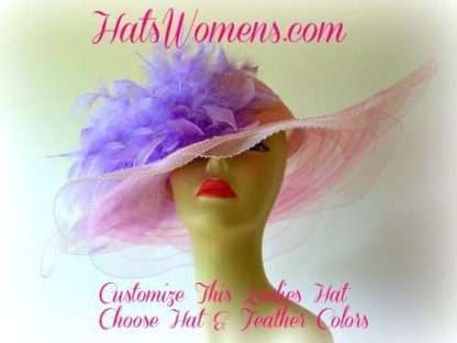 Women's Pink Hats, Lavender Hats For Women, Ladies Pink Wedding Hats, Hats For Brides, Haute Couture Formal Hat