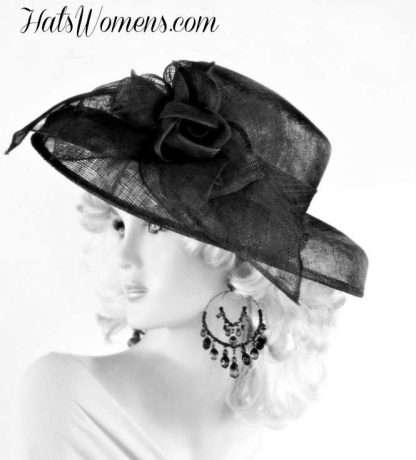 Black Dress Hats, Woman's Sinamay Straw Hats, Spring Straw Sun Hats Women, Ladies Church Hats, Hats For Funerals