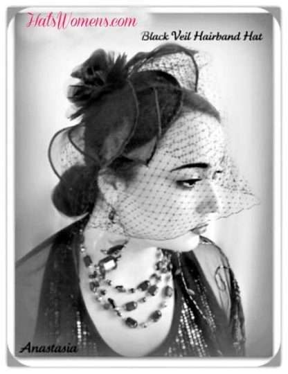 Black Sinamay Straw Cocktail Hats, Headbands, Hairbands Bridal Wedding Hair Accessory, Satin Straw Cocktail Hats, Woman's Fashion Designer Hats, Hats For Horse Races