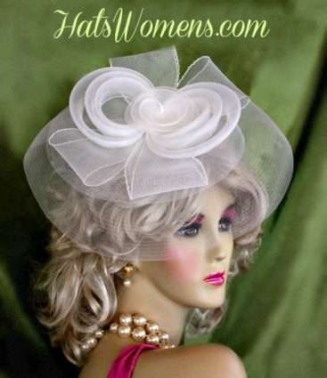 White Wedding Bridal Hair Accessories, Ladies Cocktail Hats, Hats For Brides Headpiece, Church Hats, Easter Hats