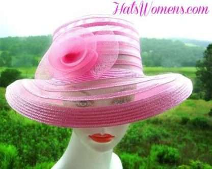 Woman's Pink Hats, Pink Designer Hats, Fashion Hats For Women, Hats For Church, Bridal Hats, Bridesmaids Hats, Dress Hats