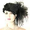 Ladies Black Sinamay Straw Cloche Hats, 1920's Flapper Hats With Feathers, Kentucky Derby Hats, Formal Hats, Designer Hats For Women, Ladies Hats, Hats Womens