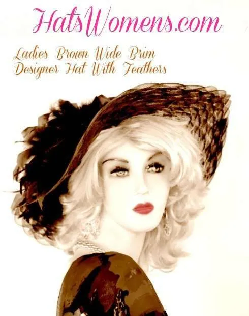 Ladies Brown Designer Hats, Hats For Women, Brown Formal Church Hats, Melbourne Cup Hats, Royal Ascot Hats, Kentucky Derby Hats, Hats Womens