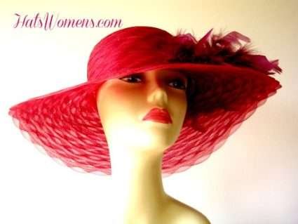 Burgundy Wine Designer Hats, Women's Hats With Feathers, Ladies Kentucky Derby Hats, Fashion Runway Hats, Woman's Hats, Hats For Women