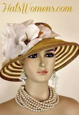 Ladies Metallic Gold Church Hats, Dress Hats For Woman, Women's Designer Hats, Kentucky Derby Horse Racing Hats, Melbourne Cup Hats, Royal Ascot Hats, Bridal Hats Woman
