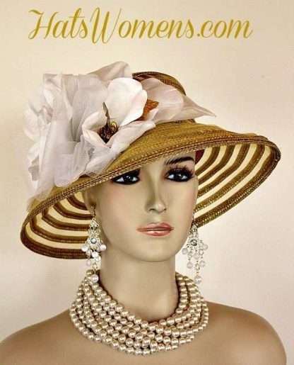 Ladies Metallic Gold Church Hats, Dress Hats For Woman, Women's Designer Hats, Kentucky Derby Horse Racing Hats, Melbourne Cup Hats, Royal Ascot Hats, Bridal Hats Woman