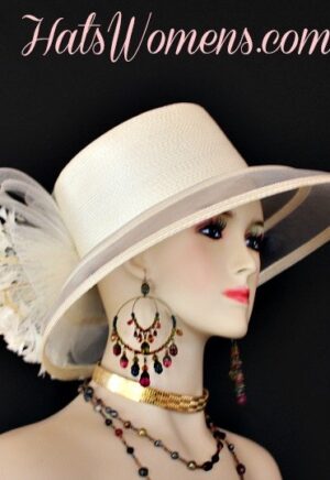 Ivory Designer Hats For Woman, Dress Hats For Women, Ladies Fashion Hats, Ladies Derby Hats, Melbourne Cup Hats, Royal Ascot Hats, Church Wedding Bridal Hats