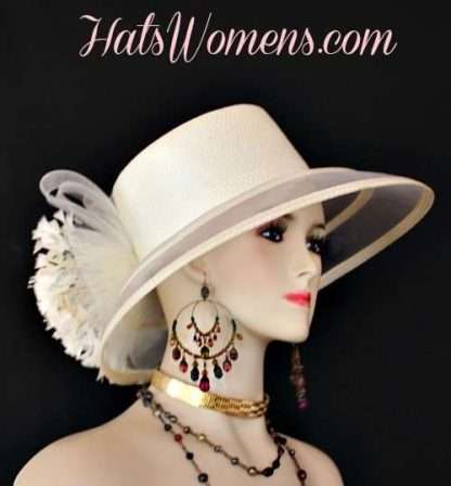 Ivory Designer Hats For Woman, Dress Hats For Women, Ladies Fashion Hats, Ladies Derby Hats, Melbourne Cup Hats, Royal Ascot Hats, Church Wedding Bridal Hats