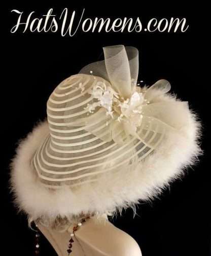 Hats For Formals, Haute Couture Fashion Hats, Designer Hats For Women, NY Fashion Hats, Ivory Church Hats, Belmont Stakes Hats