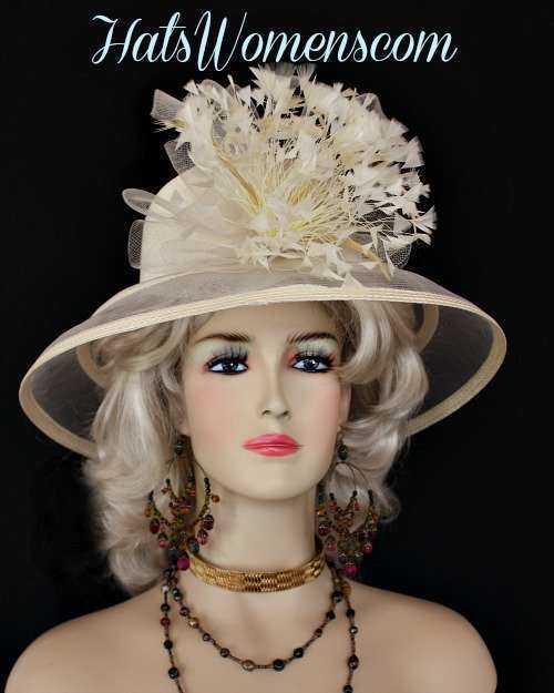 Ladies Ivory Hats, Fashion Hats, Designer Hats, Bridal Wedding Hats, Couture Hats For Woman, Designer Hats For The Spring Races