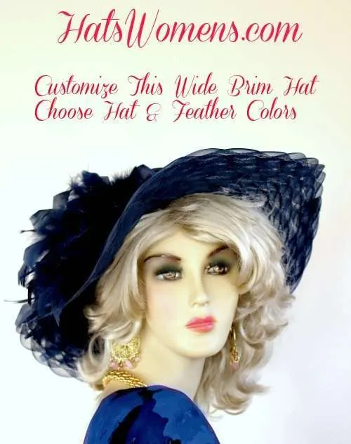 Ladies Navy Blue Hats, Hats For Weddings, Church Hats, Ladies Hats, Dress Hats, Hats For Horse Races, Ladies 2018 Derby Hats