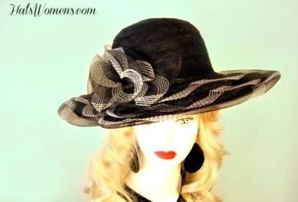 Black And White Church Hats, Woman's Hats, Women's Designer Hats, Black Kentucky Derby Hats, Couture Formal Wedding Hats