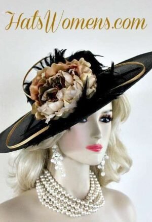 Black Brown Beige Green Ivory Gold Designer Hats, Melbourne Cup Hats, Kentucky Derby Hats, Royal Ascot Hat, Fashion Hats For Weddings, NY Fashion Hats, Designer Hats For Women
