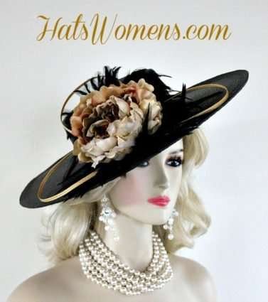Black Brown Beige Green Ivory Gold Designer Hats, Melbourne Cup Hats, Kentucky Derby Hats, Royal Ascot Hat, Fashion Hats For Weddings, NY Fashion Hats, Designer Hats For Women