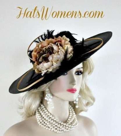 Black Brown Beige Green Ivory Gold Designer Hats, Melbourne Cup Hats, Kentucky Derby Hats, Royal Ascot Hat, Fashion Hats For Weddings, NY Fashion Hats, Designer Hats For Women