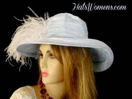 Pastel Blue Soft Designer Hat For Women With Feathers, Custom Hats For Woman, Ladies Black Formal Church Hat Hats, Couture Hats Weddings Bridal, Mother Of The Bride Hats