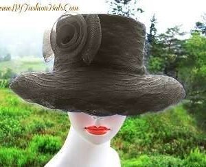Women's Designer Black Dress Hat For Weddings Church Formals, Black Funeral Hats Mourning, Black Kentucky Derby Hats, Mother Of The Bride Hats, Hats For Horse Races