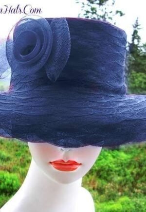 Ladies Navy Blue Dress Formal Hat With A Bow, Elegant Church Hats Women, Ladies Derby Hats, Dress Hats For Women, Bridal Hats, Fashion Hats, Mother Of The Bride Hats Couture Apparel