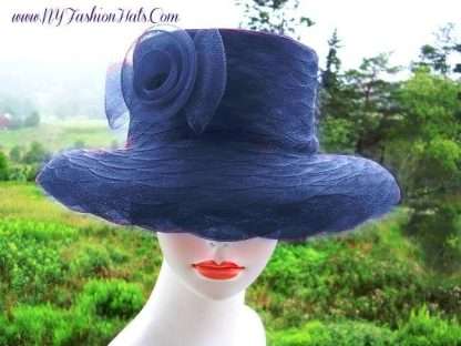 Ladies Navy Blue Dress Formal Hat With A Bow, Elegant Church Hats Women, Ladies Derby Hats, Dress Hats For Women, Bridal Hats, Fashion Hats, Mother Of The Bride Hats Couture Apparel