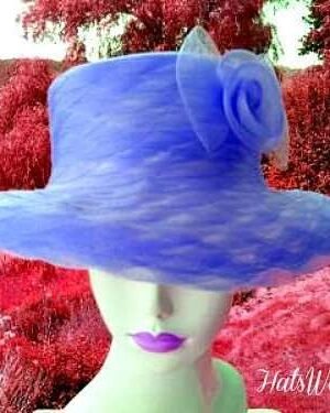 Women's Designer Purple Dress Hat, Purple Formal Hats For Church, Fashion Hats For Woman, Kentucky Derby Hats, Hats For Brides Weddings Special Occasion