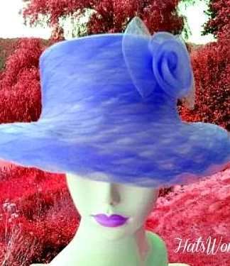Women's Designer Purple Dress Hat, Purple Formal Hats For Church, Fashion Hats For Woman, Kentucky Derby Hats, Hats For Brides Weddings Special Occasion