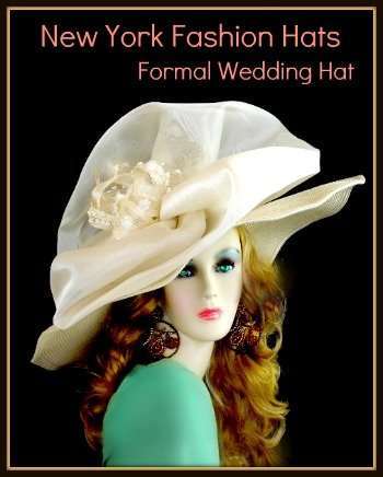 Ladies Ivory Wide Brim Mother Of The Bride Fashion Church Hat, Bridal Headpieces Weddings, Haute Couture Custom Hats For Women, Formal Special Occasion Hats