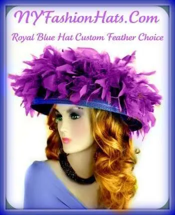 Royal Blue Purple Kentucky Derby Hat For Women, Dress Hats, Church Hats, Designer Hats, Wedding Hats, Couture Bridal Headpieces
