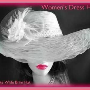 Ladies White Bridal Wedding Church Hat, Custom Hats With Roses, Dress Hats For Women, Designer Hats, Fashion Hats, Mother Of The Bride Hats, Kentucky Derby Hat
