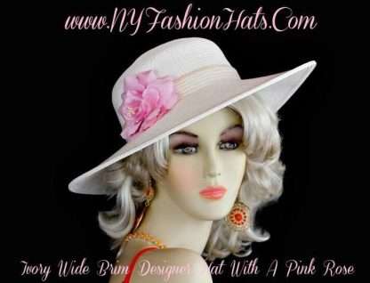 Ladies Ivory Casual Or Dress Cruise Wear Designer Hat, NY Fashion Hats