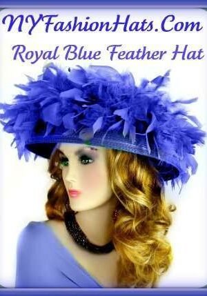 Royal Blue Designer Fashion Church Hat Hats, Hats For Wedding Guests, Brides Bridal Couture Hats Headpieces, Ladies Derby Hats, Custom Hats Millinery Headwear Apparel Dress