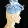 Ladies Couture Baby Blue Wedding Bridal Fascinator For Horse Races, Sinamay Straw Fascinators For Women, Ladies Designer Straw Hats, Cocktail Hats, Hats For Formals Wedding Church
