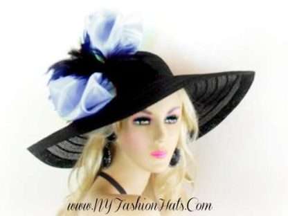 Kentucky Derby Hats, Wedding Hats, Black Custom Fashion Dress Church Hats