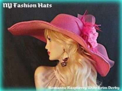 Ladies Raspberry Magenta Hot Pink Derby Wedding Fashion Hat, Designer Hats