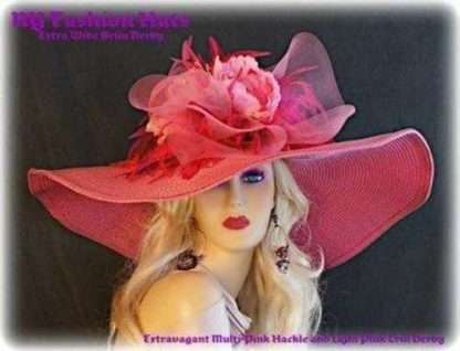 Ladies Formal Hot Pink Designer Fashion Hat For The Horse Races Derbies Weddings