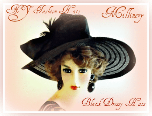 Women's Black Wide Brim Feathered Satin Bow Hat, Kentucky Derby Hats, Church Hats, Dress Wedding Fashion Hats