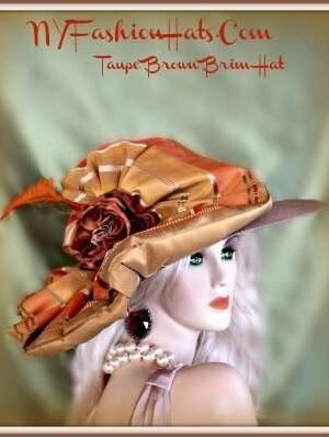 Taupe Brown Antique Copper Burnt Orange Gold Fashion Hat Ladies Hats