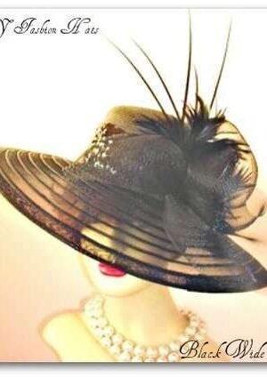 Ladies Black Dress Designer Fashion Hat Formal Hats For Women 5HB9