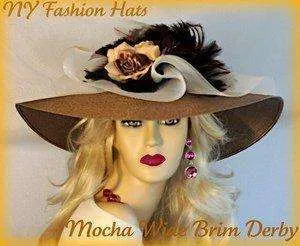 Taupe Brown Special Occasion Kentucky Derby Hat For Women 4VBL