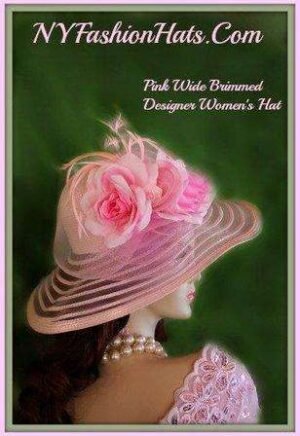 Ivory Pink Designer Fashion Church Hat Kentucky Derby Ladies Hats BR