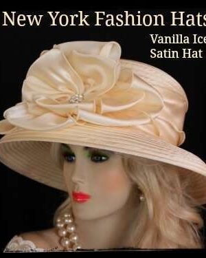 Champagne Beige Ivory Black Satin Hat Designer Dress Hats 7KMC
