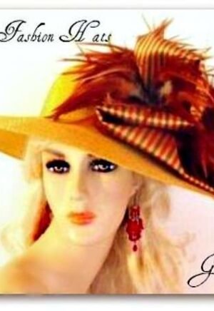 Kentucky Derby Hats, Antique Gold Formal Dress Tea Hat For A Wedding