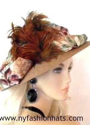Taupe Soft Brown Tan Olive Green Ivory Designer Hat Ladies Hats 7LPZ