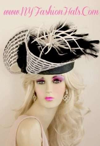 Black And White Shaped Designer Special Occasion Hat For Women 21 Hats