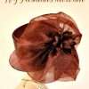 Woman's Custom Fashionable Brown Satin Bridal Wedding Church Hat Headpiece