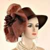 Women's Formal Black Satin Bow Flower Special Occasion Dress Hat Millinery Headwear