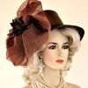 Ladies Designer Fashion Brown Satin Big Bow Wedding Church Formal Hat