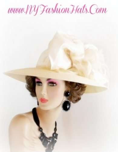 Ivory Designer Bridal Wedding Hat Ladies Designer Church Hats 9PZ