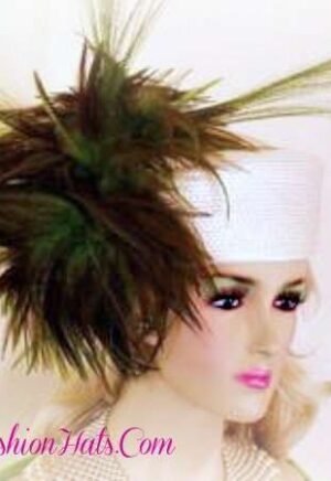 Ivory Lime Olive Green Brown Pillbox Fashion Hat For Women 9HUQ